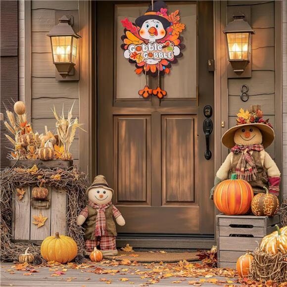 Thanksgiving Decorations Turkey for Door: 17inch Large Fall Wall Decor Gobble - Picture 7 of 8